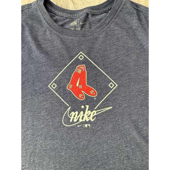 Nike Boston Red Sox MLB Women’s Blue Tri- Blend Diamond RoyalT-Shirt SZ L - Picture 2 of 6